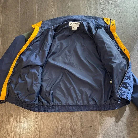 COLUMBIA 'BUGABOO' JACKET NAVY GREEN YELLOW SIZE LARGE PREOWNED - Picture 12 of 16